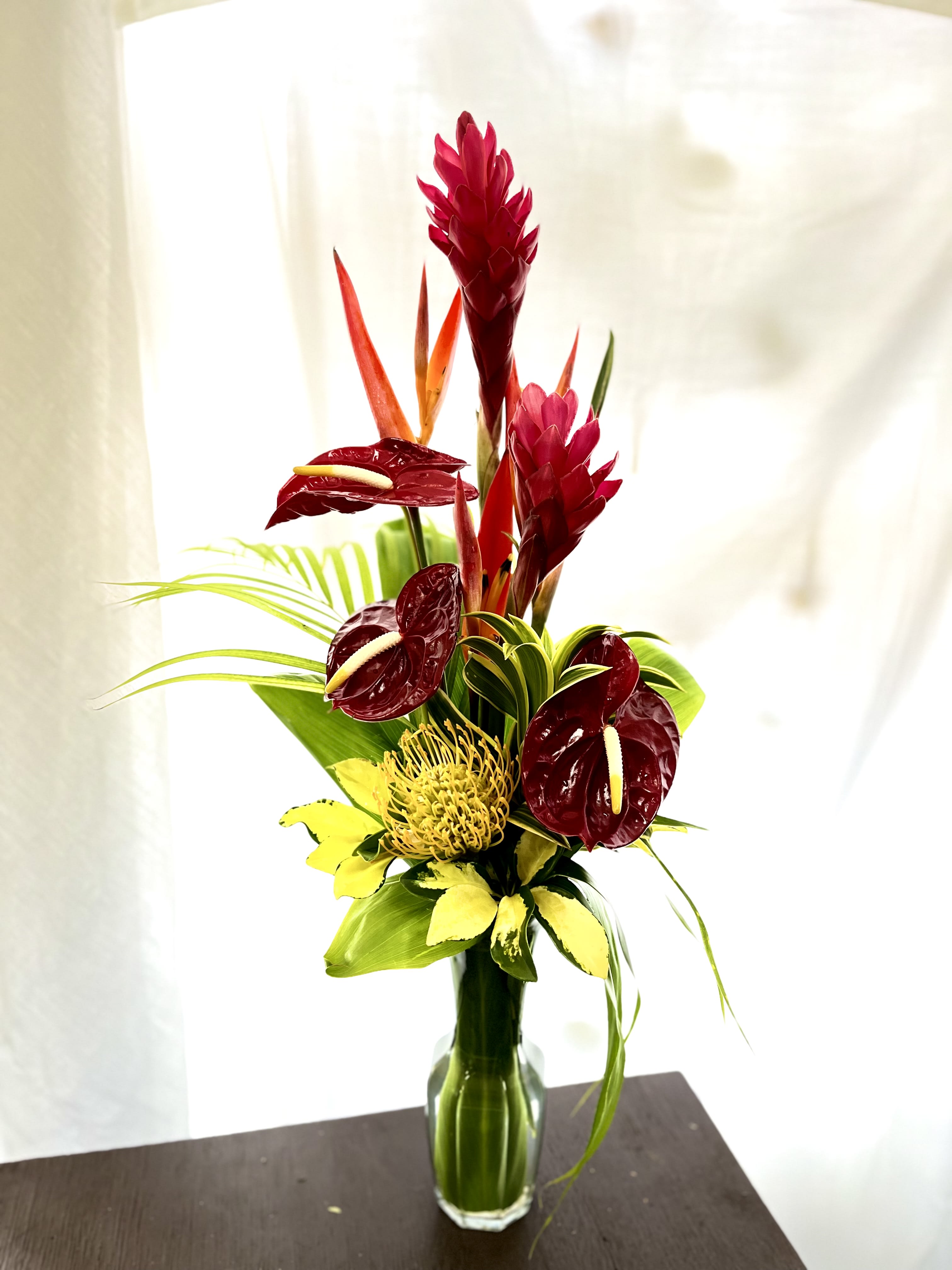GLASS BUNCH VASE Tropical in Lihue, HI Flowers Forever LLC