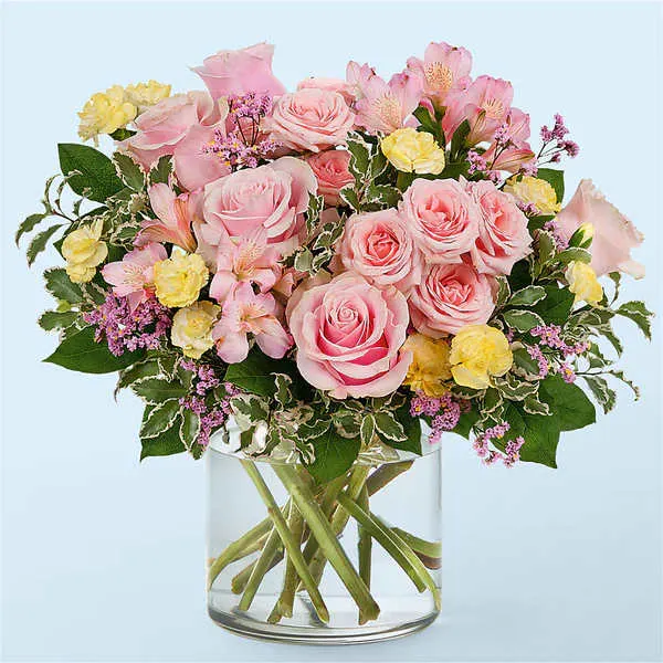 Refreshed Bouquet Refreshed Bouquet - Take a deep breath with our Refreshed Bouquet. A soft mix of pink and yellow flowers will have your recipient experiencing the rejuvenating power of nature.