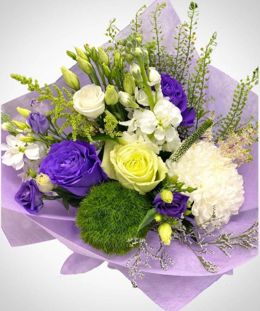 Seasonal Bouquet White Purple in North York ON Yorkdale Flowers