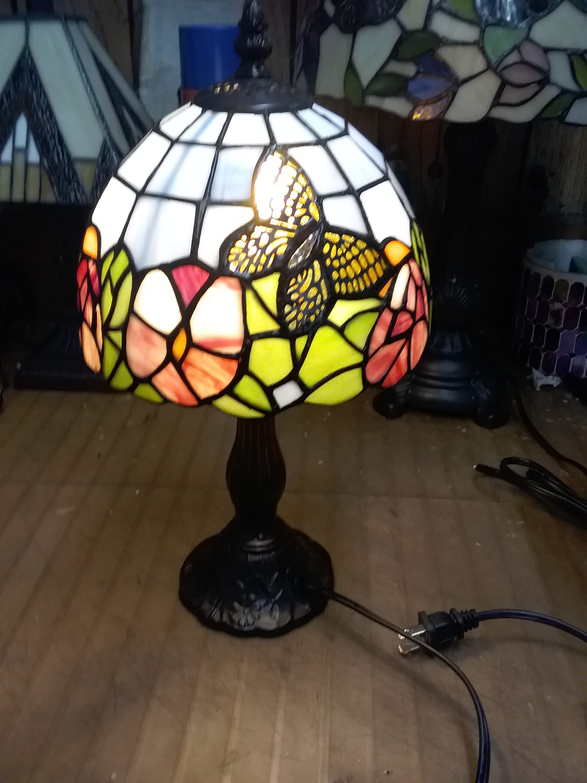 Floral tiffany lamp deals