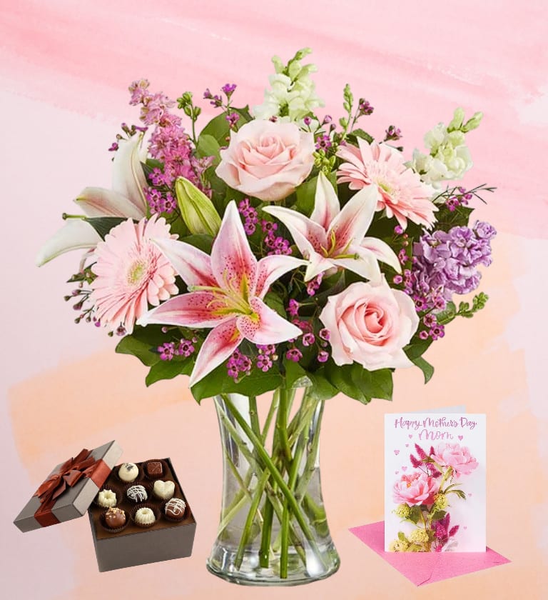 Special Surprise Special Surprise - This Bouquet includes -Florist Choice Bouquet in a vase -Full Size Mother's Day Greeting Card -Small Box of Chocolates Let our expert florists dazzle you with their own signature style and creativity with a Florist Choice Bouquet, you will be getting the most elegant bouquet for the best price — a truly one-of-a-kind seasonal bouquet that will make a loving, grand statement to those who need it most. Trust us to select the perfect combination of florals to brighten your day and lift your spirits. So go ahead, indulge in the joy of spontaneity with our Florist Choice bouquet. Because when it comes to flowers, it's the element of surprise that makes each arrangement truly special.