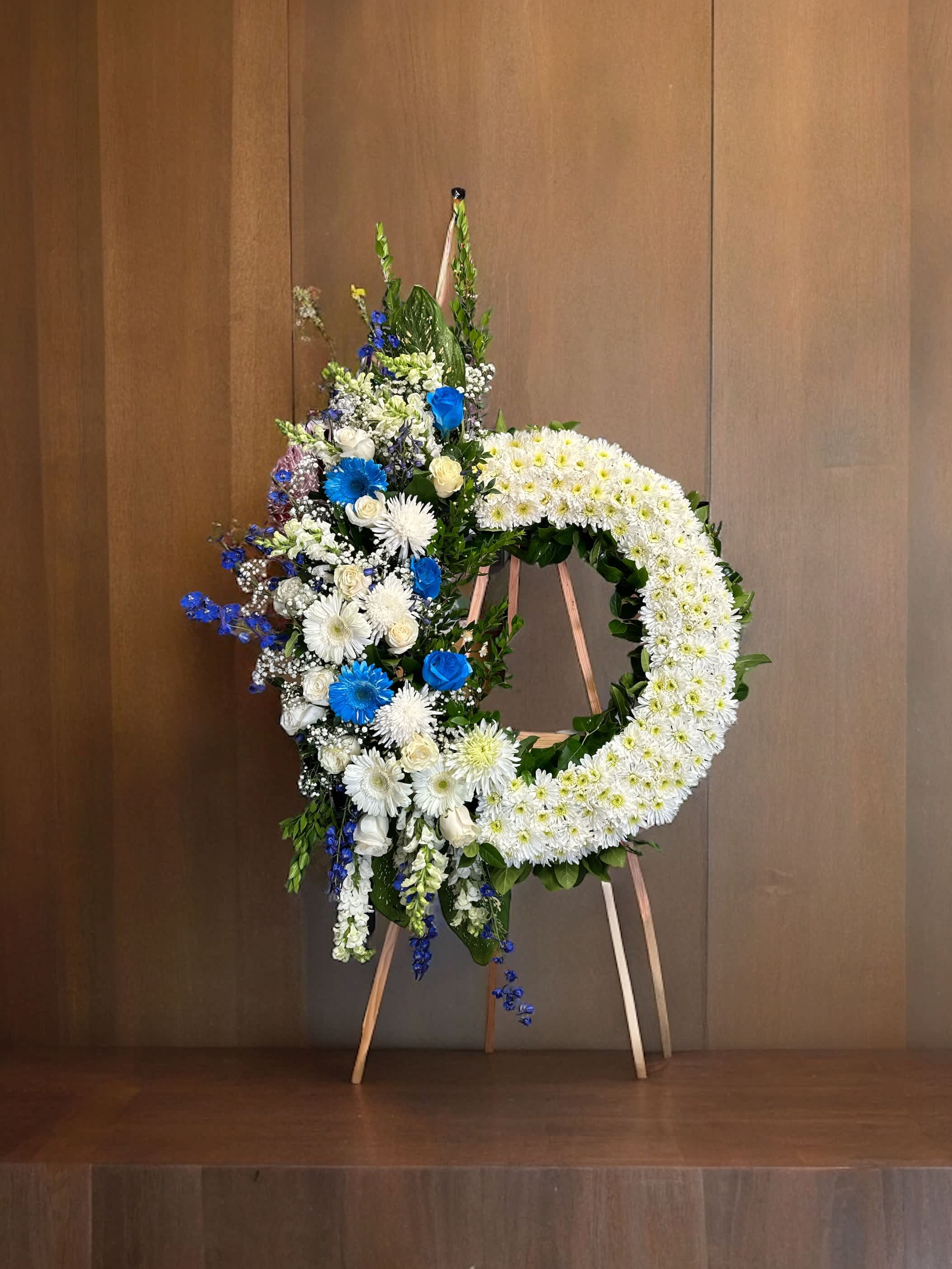Funeral Wreath with mix flowers  - Beautiful mix of flowers to say goodbye to dear friend or colleague or a loved family. 