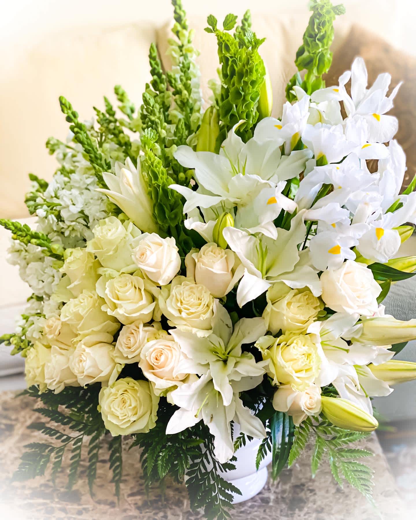 Cool Breeze Cool Breeze - Simple white and beautiful Sympathy Bouquet