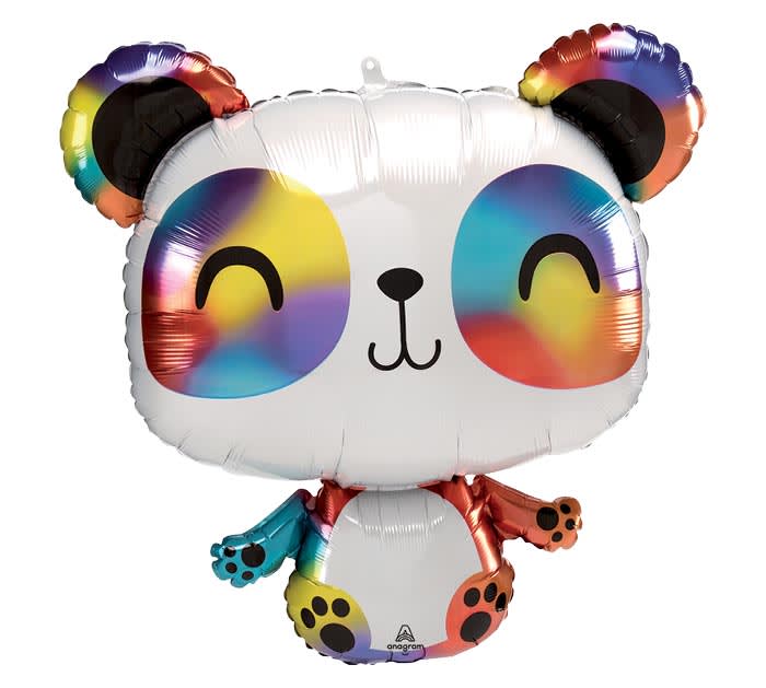 24" Rainbow Panda Mylar 24" Rainbow Panda Mylar - Choose this adorable holographic panda for your bouquet!