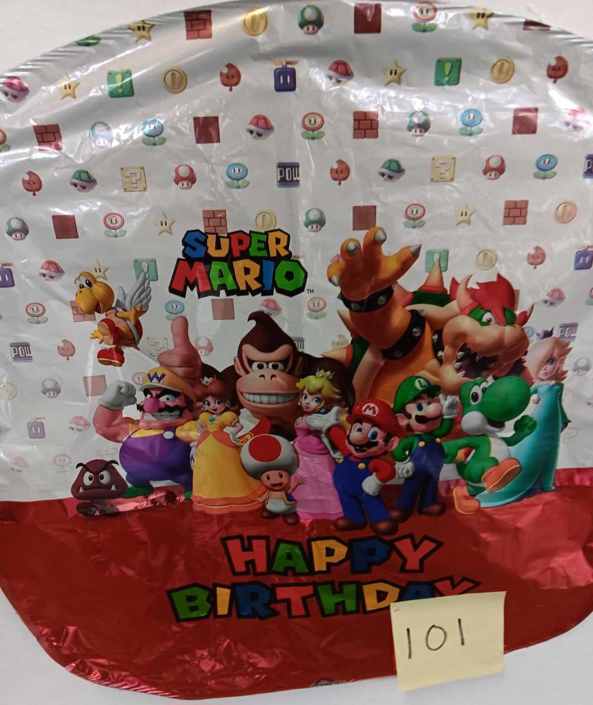 Super Mario Mylar Super Mario Mylar - Perfect child birthday or get well mylar pair it with a stuffed animal or box chocolate/candy