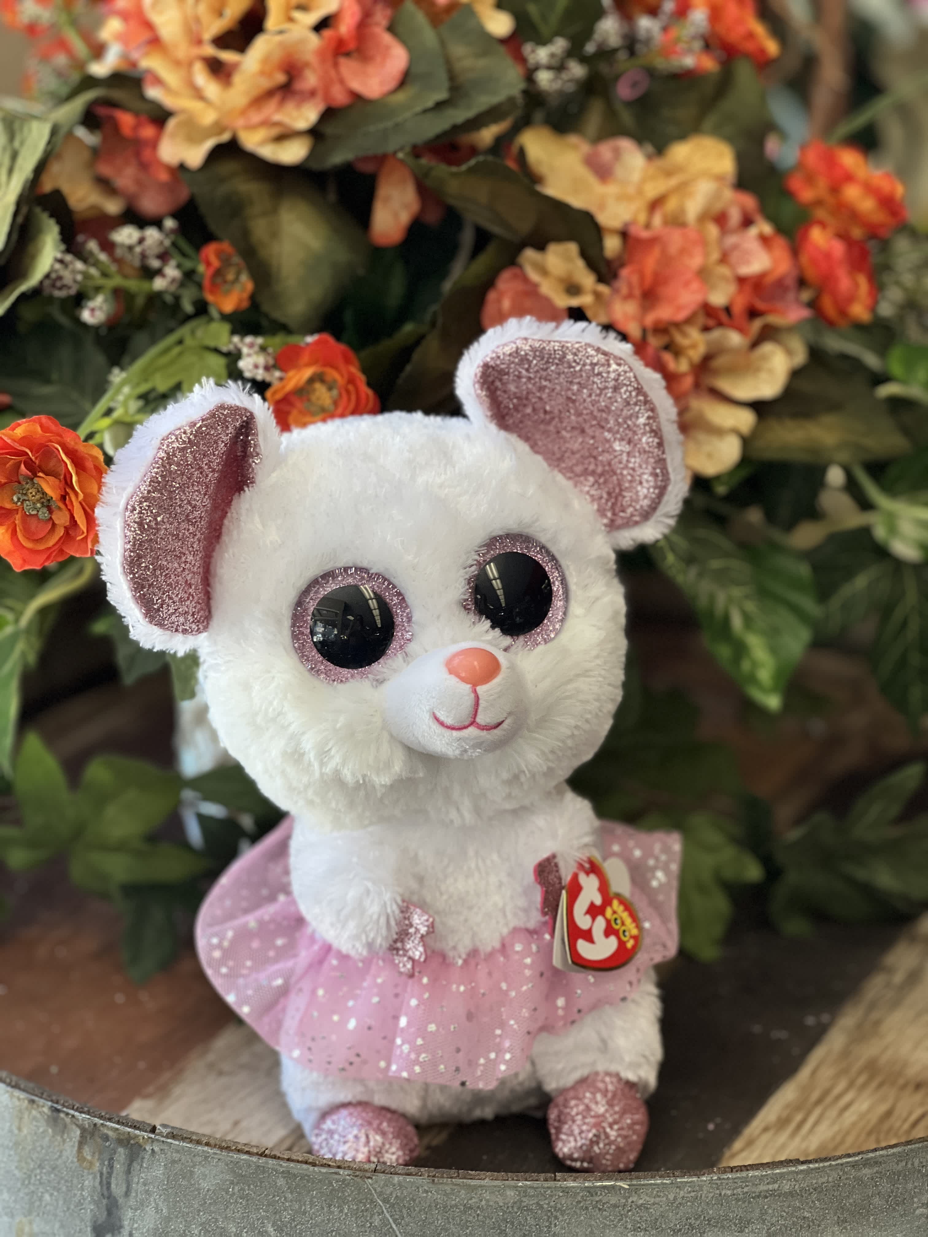LARGE - Ballerina Mouse "Nina" - TY LARGE - Ballerina Mouse "Nina" - TY - This little dressed up mouse is ready to dance around the house. Complete with pink sparkled tutu, she's ready to play and hug you-you. Nina is waiting to capture your heart, get her now so you'll never part.