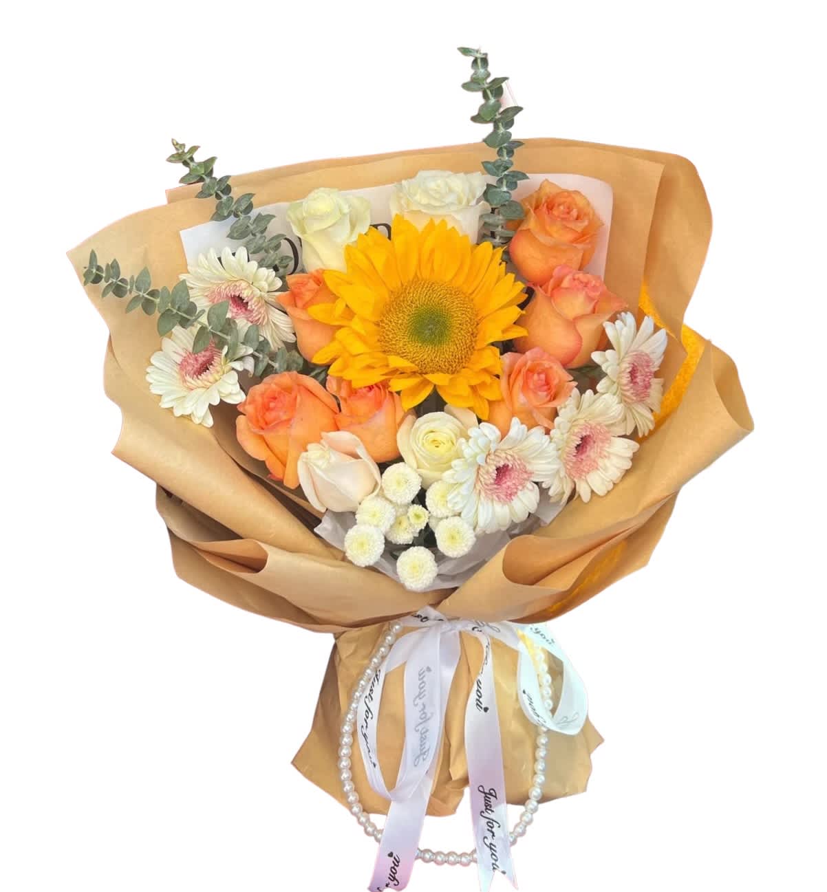 Sunflower Rose  - Our flower have Fresh Floral Foam, no need vase no need add water ,floral foam can help extend the life of your fresh floral flowers . Don’t  unwrap it .