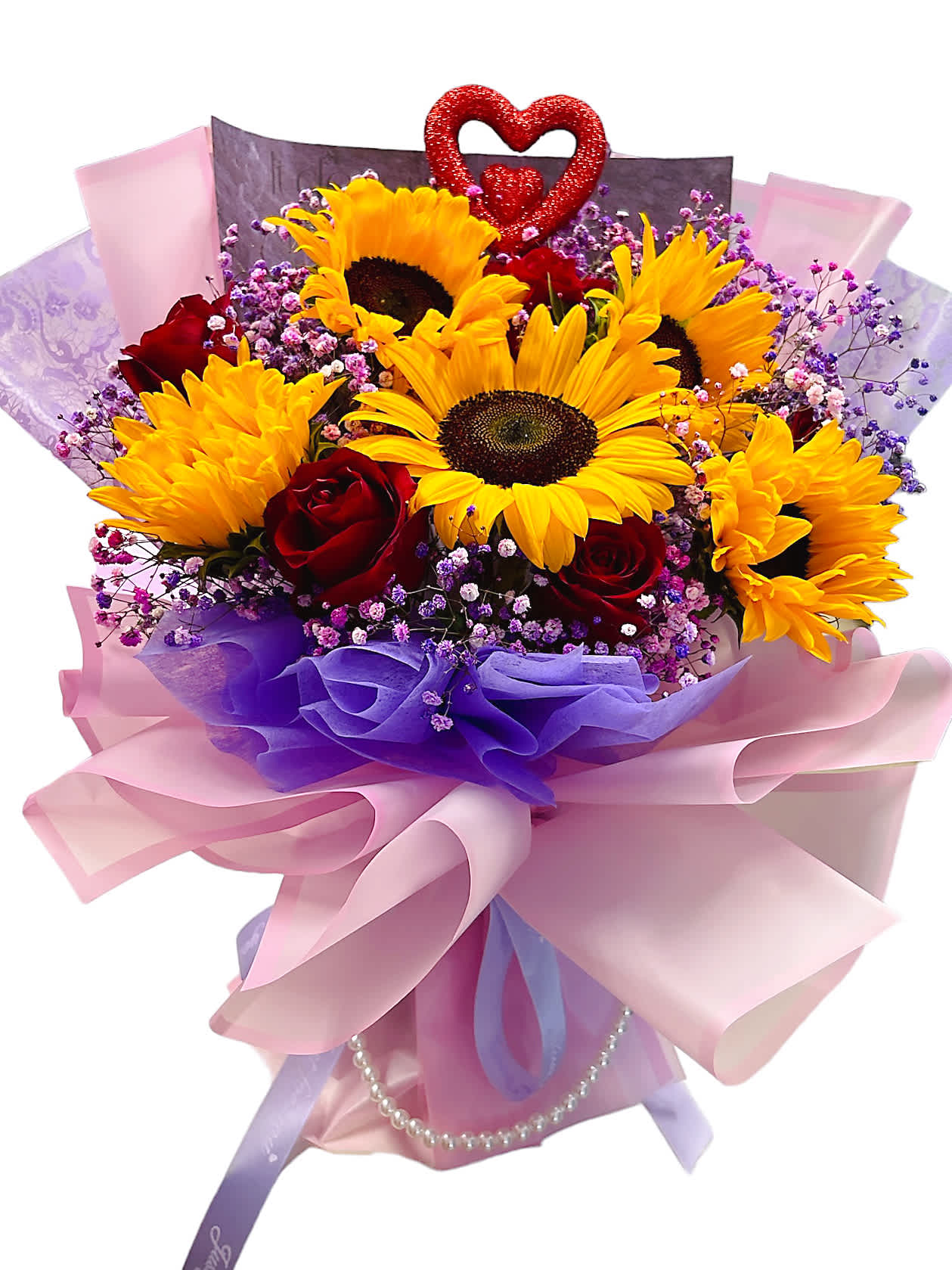Sunflower with Rose - Our flower have Fresh Floral Foam, no need vase ,floral foam can help extend the life of your fresh floral flowers . Don’t  unwrap it   We can help you write the card 