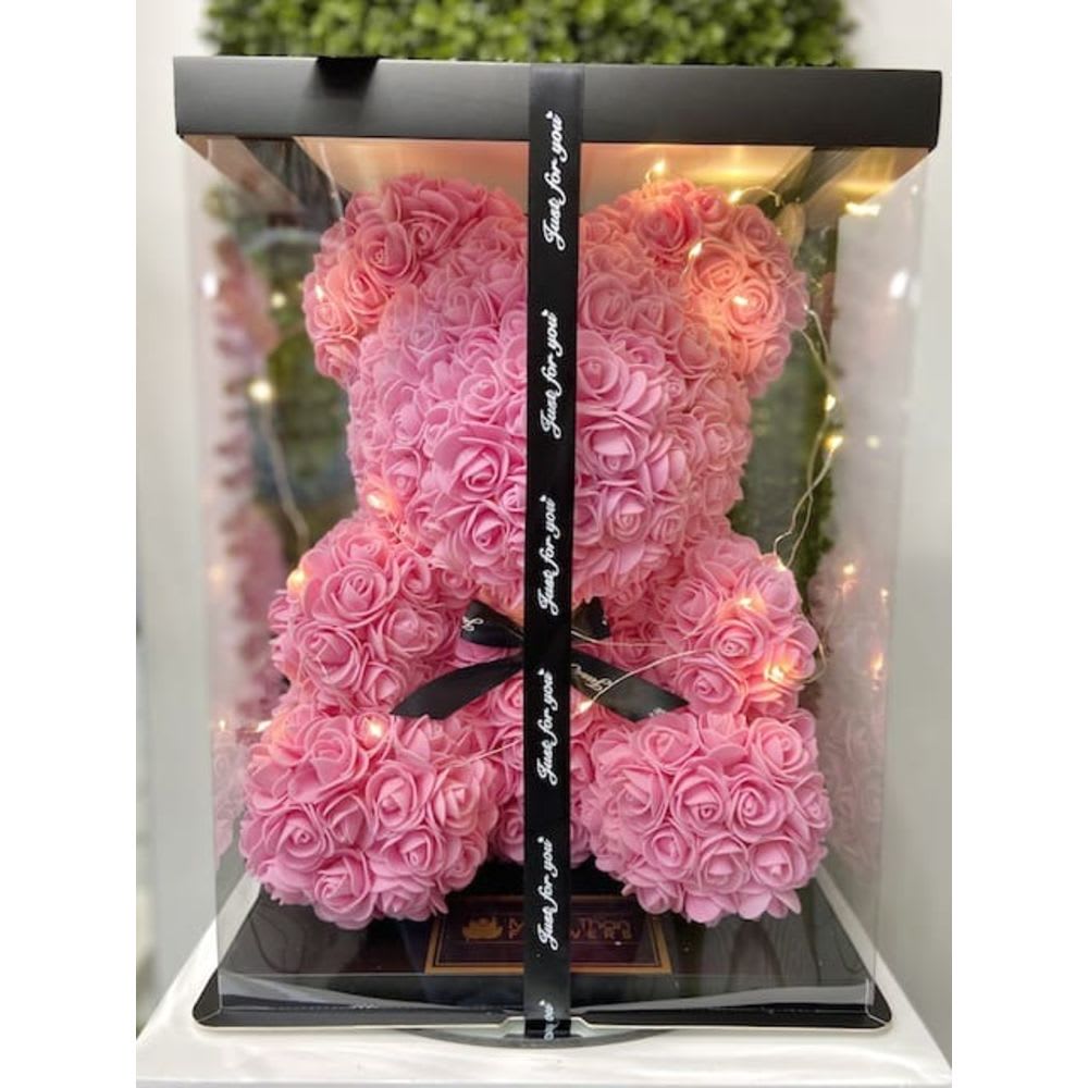 Rose Bear 40cm With Gift Box Light Pink in Miami FL More Than Flowers