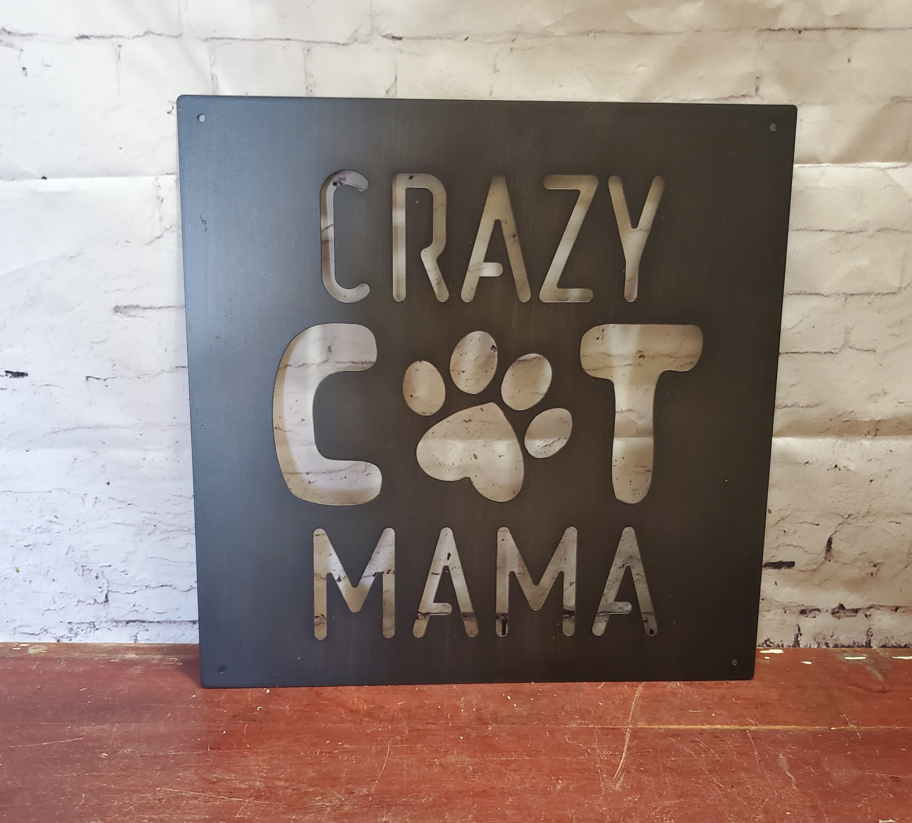 Crazy Cat Mama Sign Crazy Cat Mama Sign - 14x14 metal crazy cat mama sign