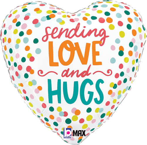 18" Sending Love & Hugs Mylar 18" Sending Love & Hugs Mylar - Select this colorful get well balloon for the occasion!
