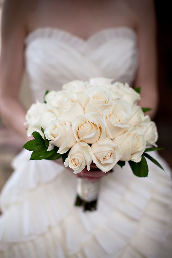 White Rose bride bouquet by Seasons Flowers of South Beach