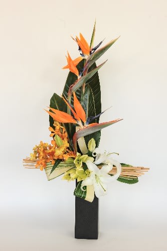 Colors of Paradise Colors of Paradise - Tropical flower arrangement featuring Birds of Paradise.