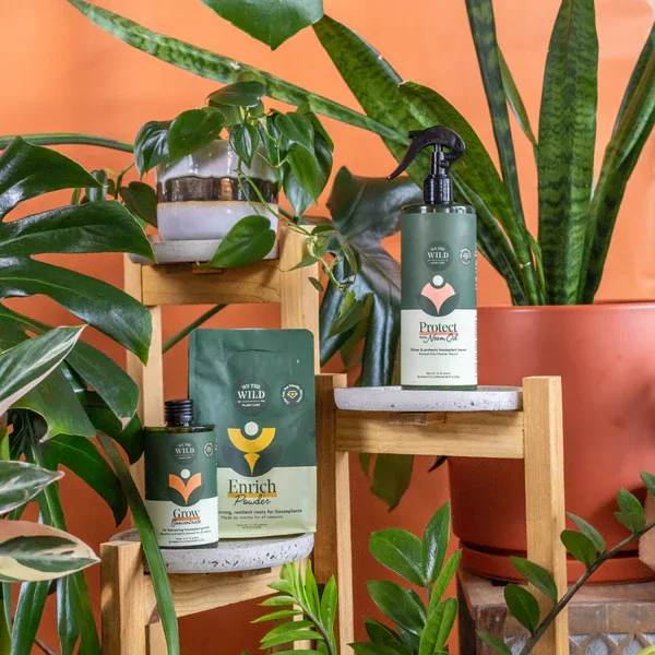 Essential Plant Care Kit Essential Plant Care Kit - Year-round plant care in 3 easy steps. Just squirt, sprinkle, and spray! Each Kit Includes: Grow Concentrate Plant food for fast acting absorption and wild nutrients from worm castings. Enrich Powder Rejuvenates your soil, promoting healthy root growth. Protect Spray with Neem Lemony-fresh scent and keeps leaves shiny by shielding against fungal issues, defending against stressors, and removing light-blocking dust.