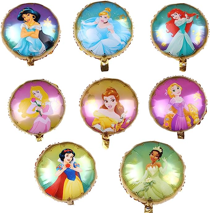 Princess Balloon Bouquet Princess Balloon Bouquet - 8 Assorted Mylar Balloons (local delivery or pick up only)