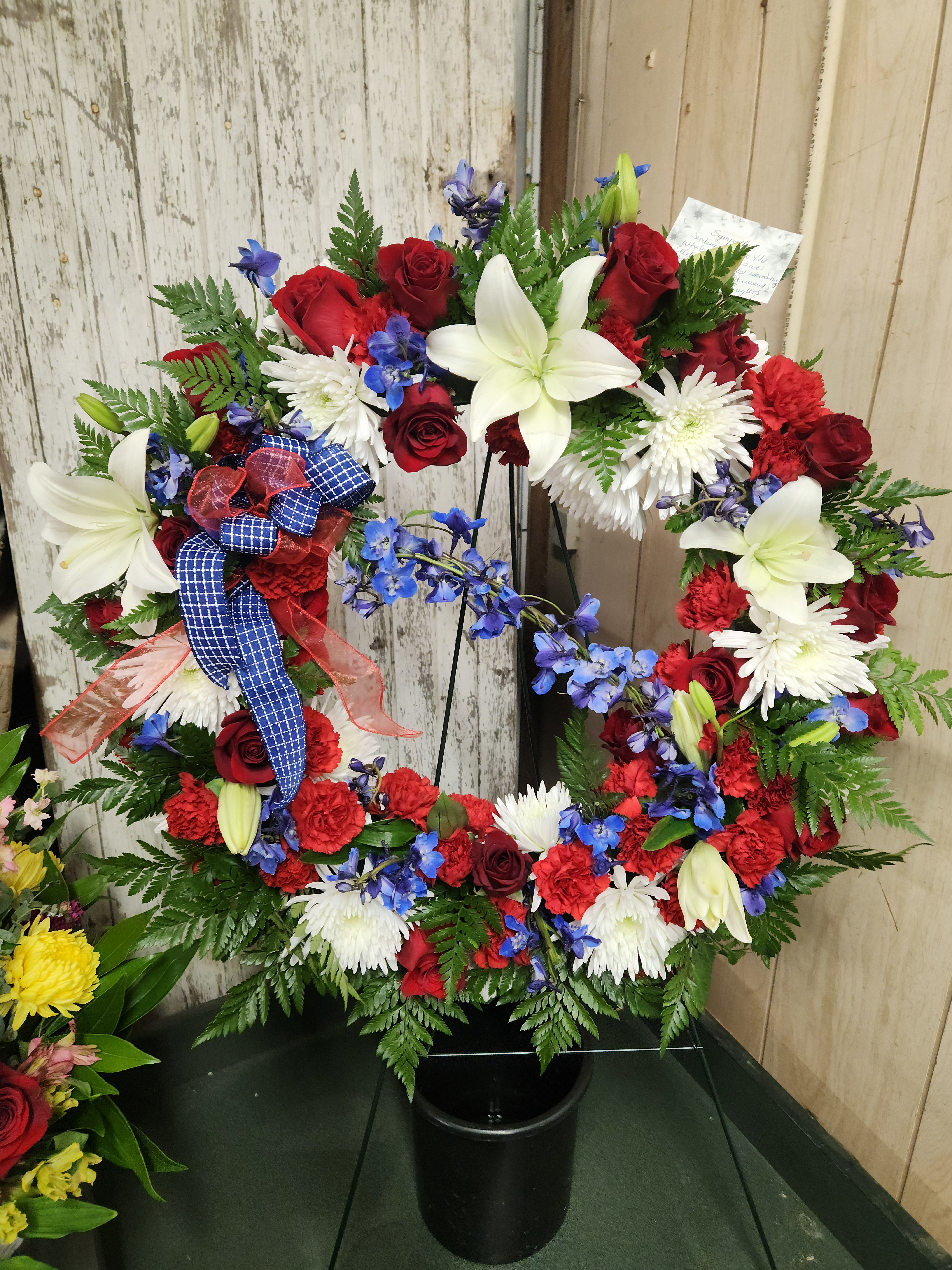 Prideful wreath - Red white and blue