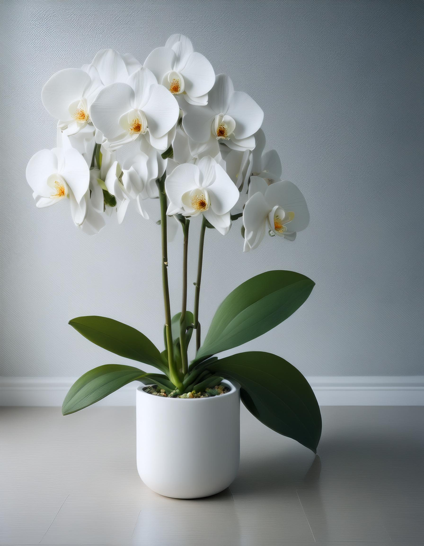 Orchid Devotion Orchid Devotion - A beautiful orchid arrangement featuring three stunning Phalaenopsis orchids in a captivating white shade. Housed in a chic vase, this orchid arrangement makes a perfect gift for a friend, colleague, or a lovely addition to your own space.