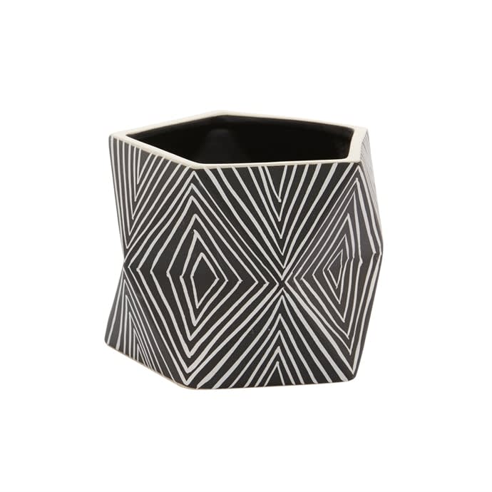 Astro: Designer Choice Floral - Lush mound of seasonal floral with greenery accents in Astro vase. Vase Dimensions: 7x6x5