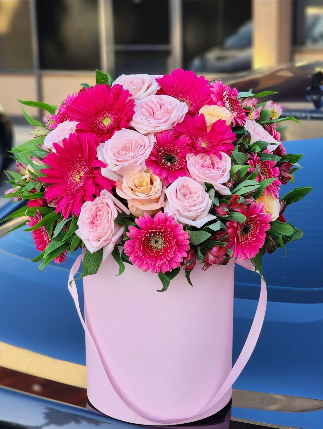 Let’s Stay Together - Introducing our stunning hot pink composition! Bursting with vibrant hues gerberas and more in captivating shades of pink. Perfect for partners or loved ones who adore deep, alluring colors.