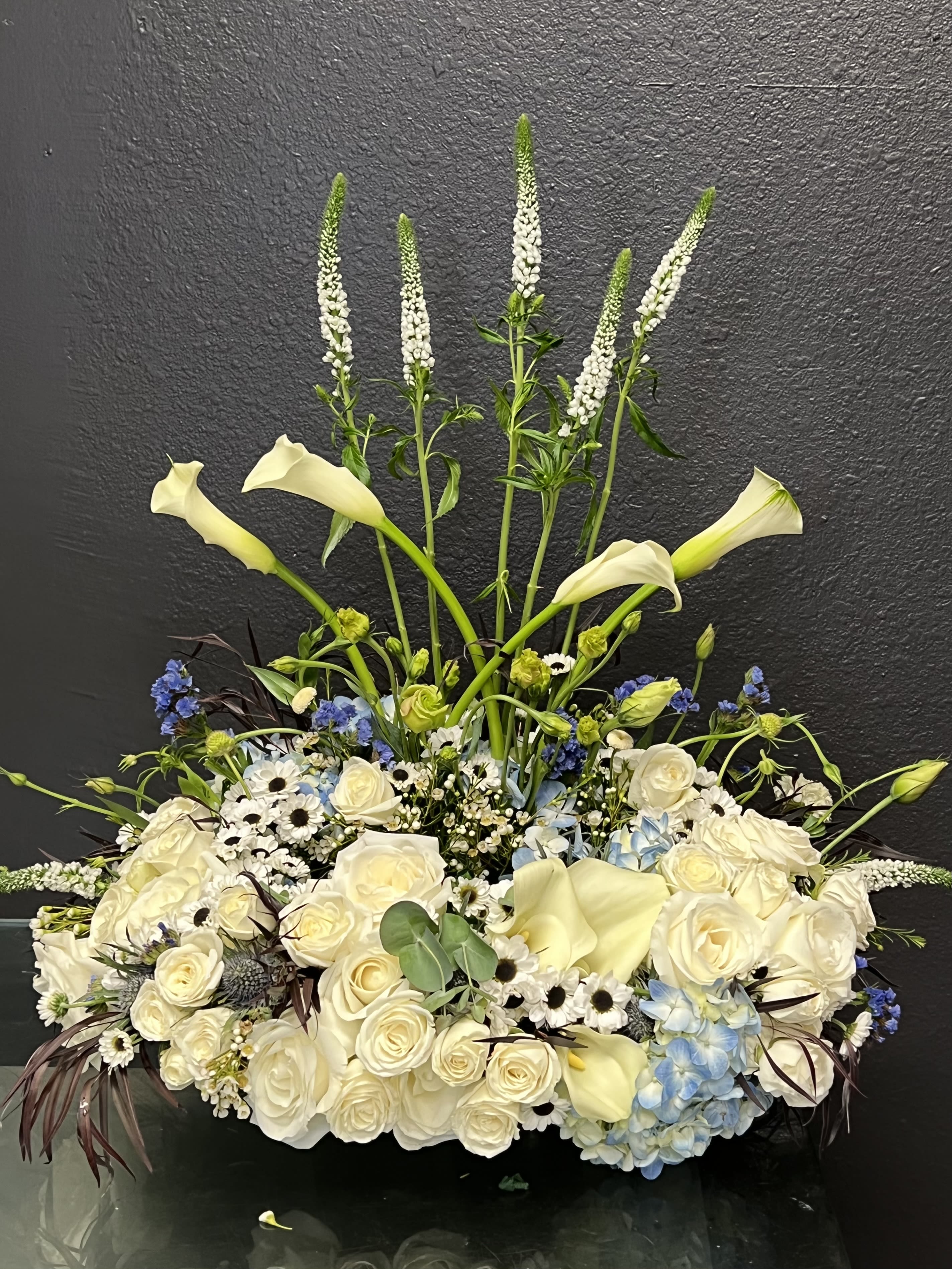 Comforting Blooms  - White and  blue 