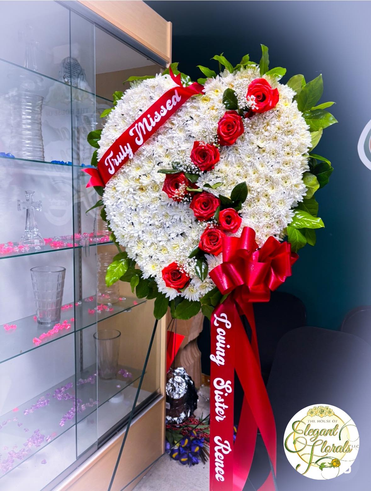 Sympathy Broken Heart  - This beautiful piece truly shows an strong emotion toward the solemn occasion.