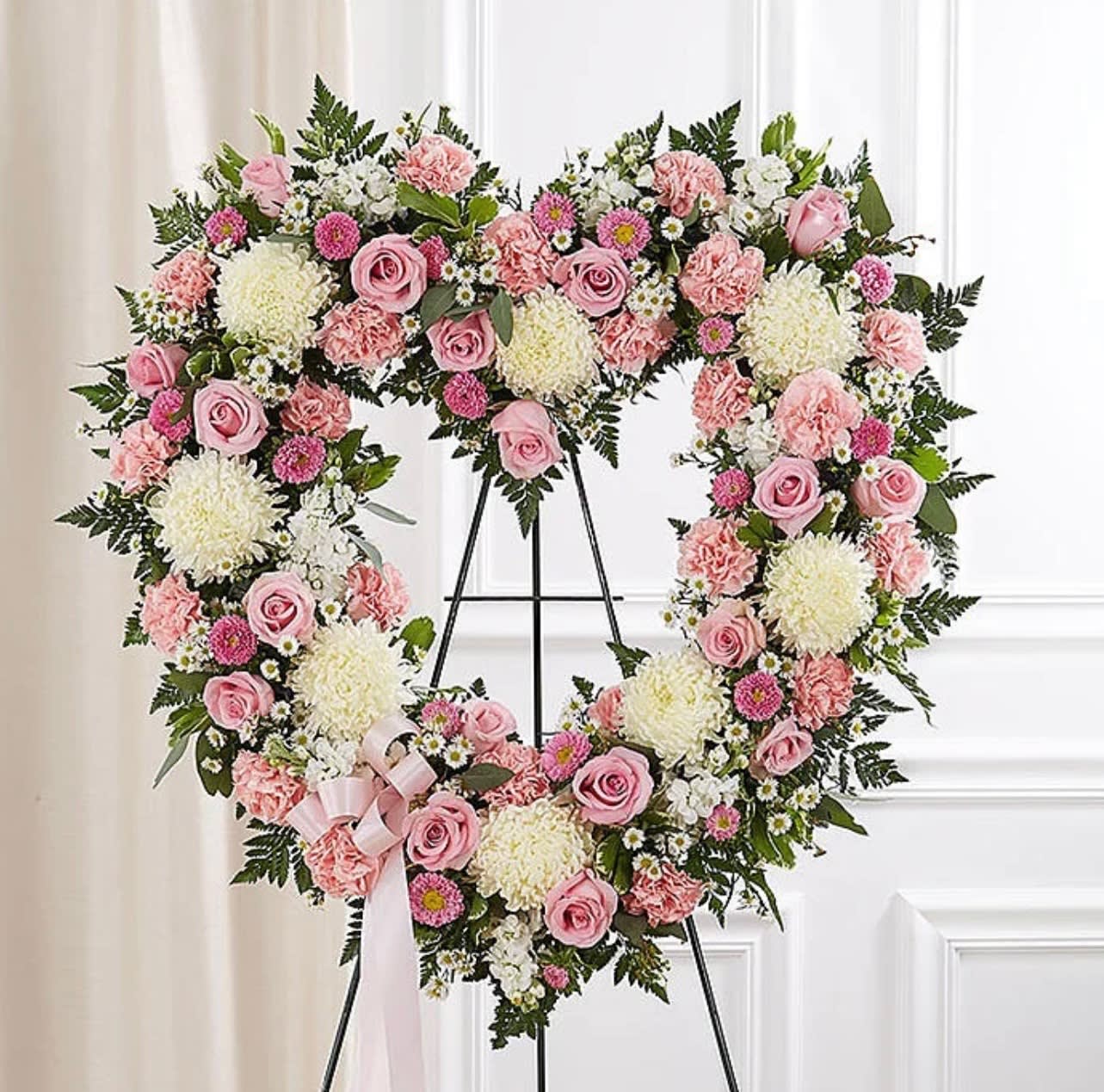 Pink and White Heart  - .