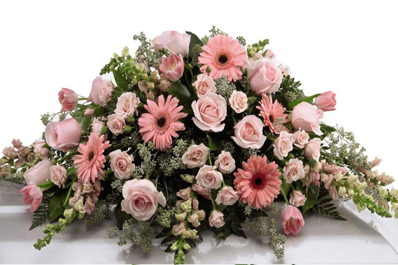 All Pink Casket Spray All Pink Casket Spray - Beautiful all pink casket spray made with Spray roses, Roses, Gerbera Daisies and Snapp Dragons.