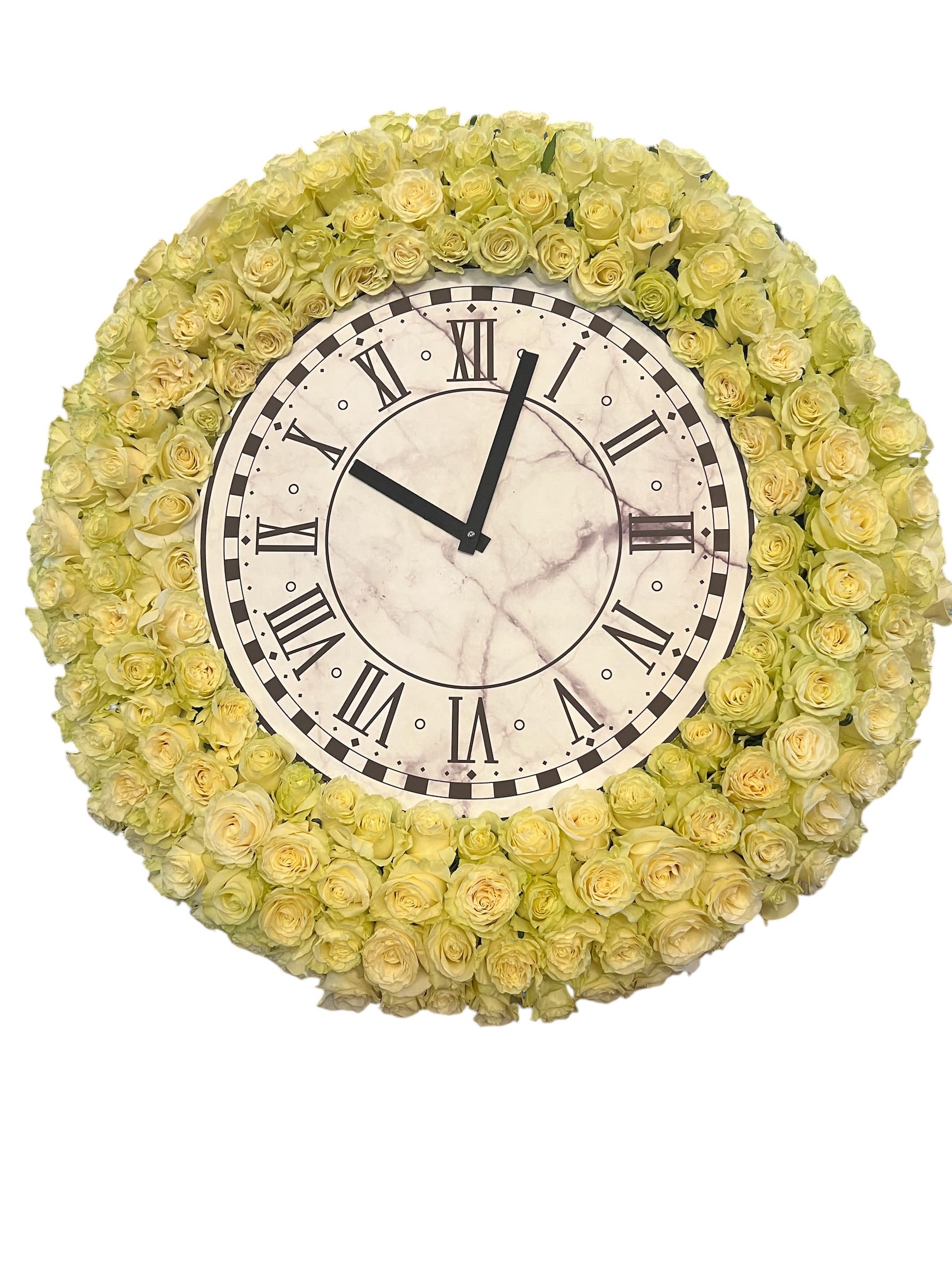 Sympathy Clock Sympathy Clock - All white rose sympathy clock.