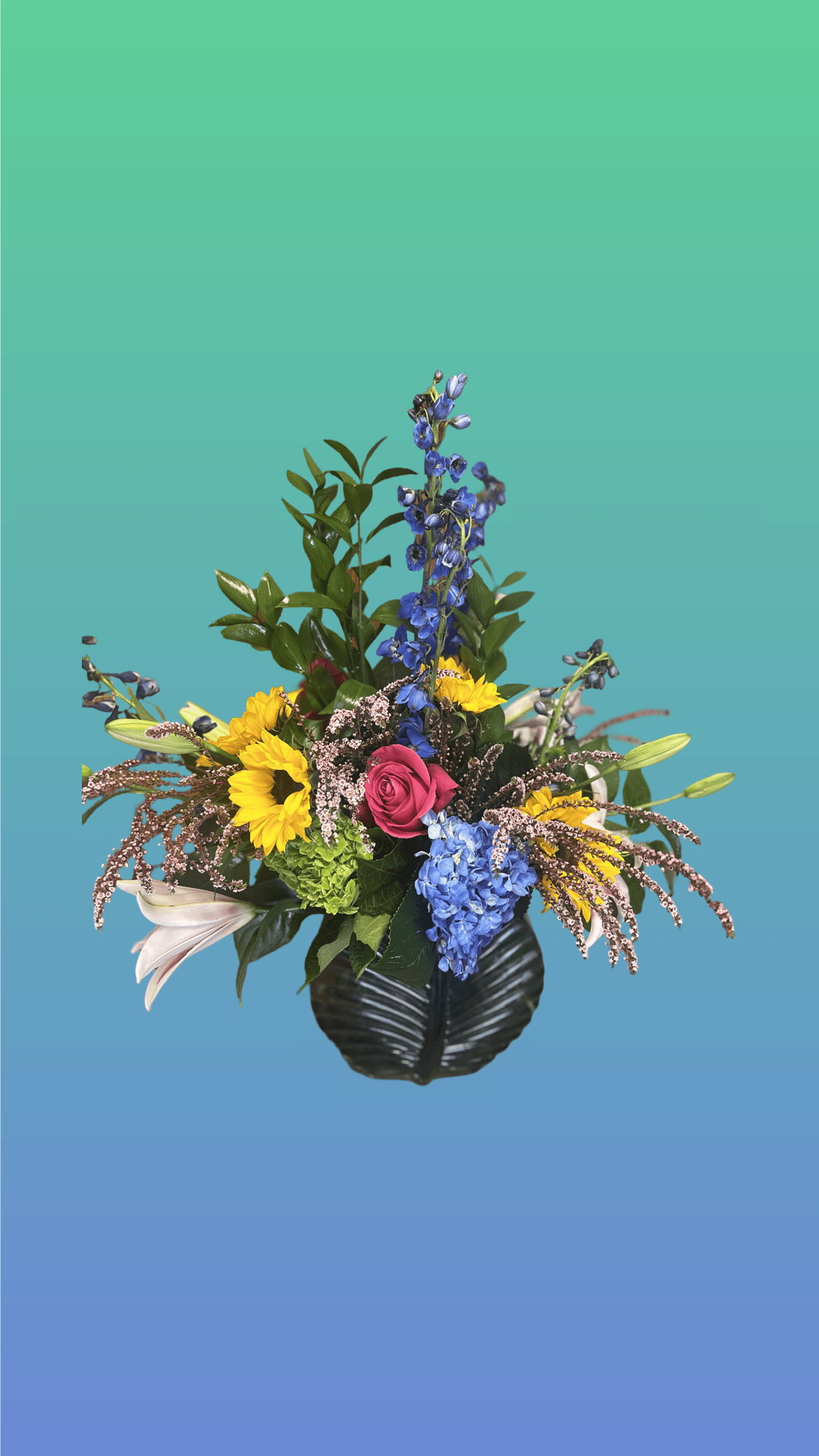 Smile beautiful  - Mixed seasonal florals in a modern vase