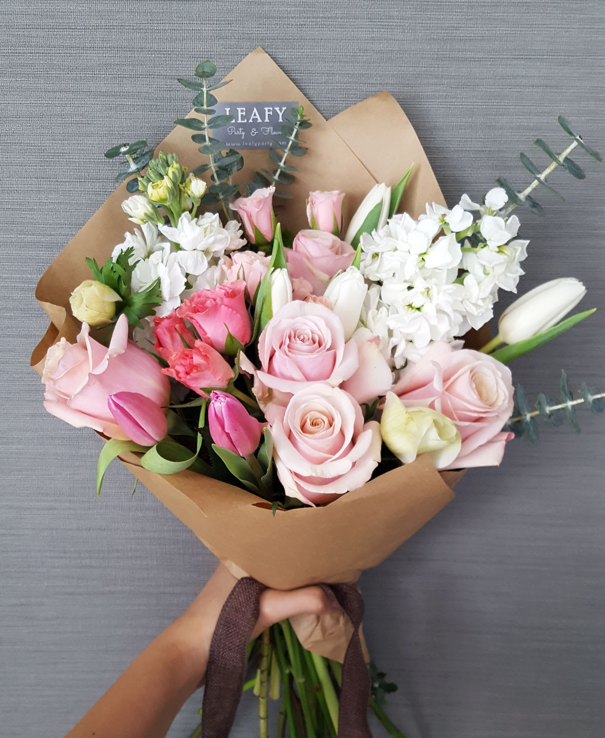 Make You Happy Make You Happy - Soft pretty pink roses, tulips, and anemone mixed bouquet.