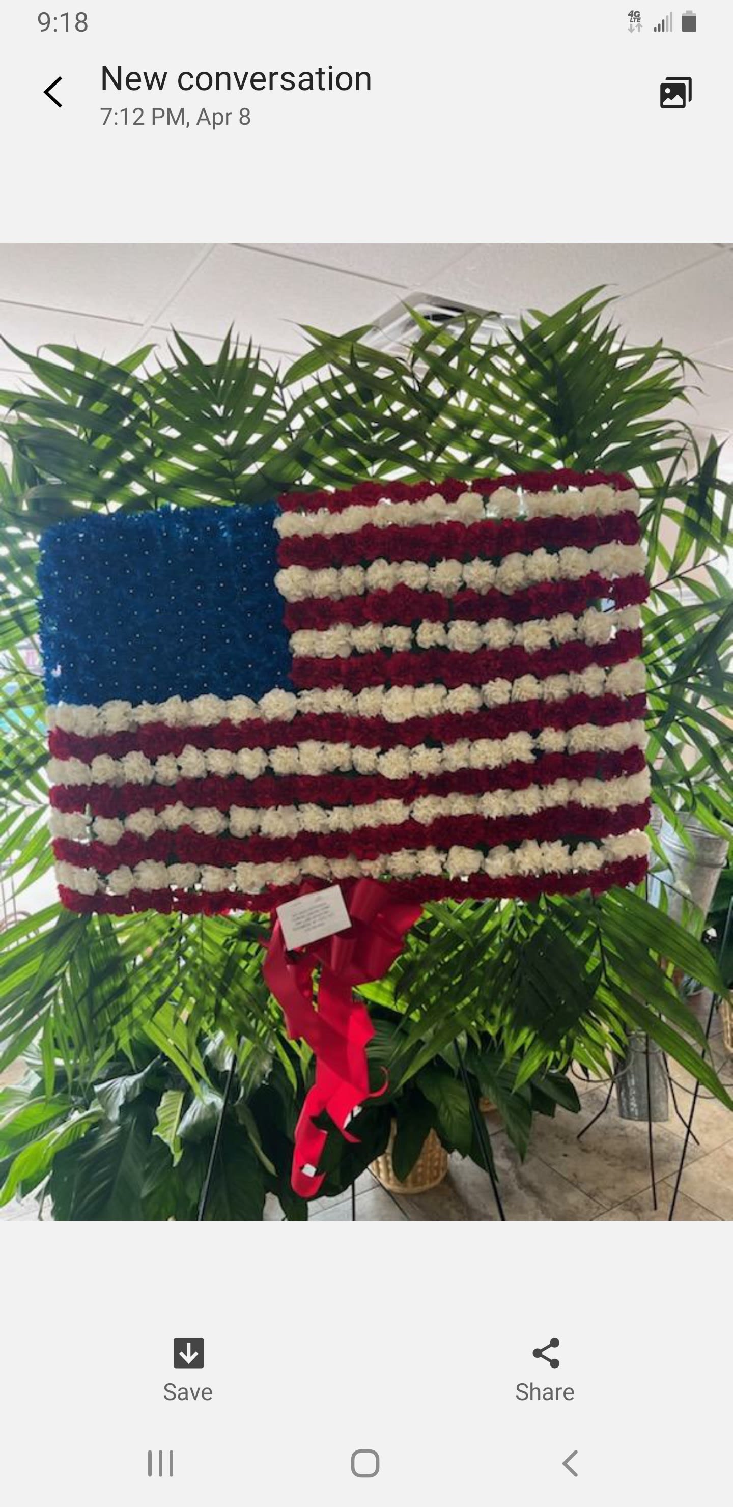 American Flag Standing Spray American Flag Standing Spray - This patriotic spray will honor your loved one