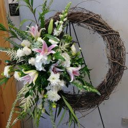 Sympathy Wreath - Beautiful sympathy or funeral wreath to display at service or at home. 