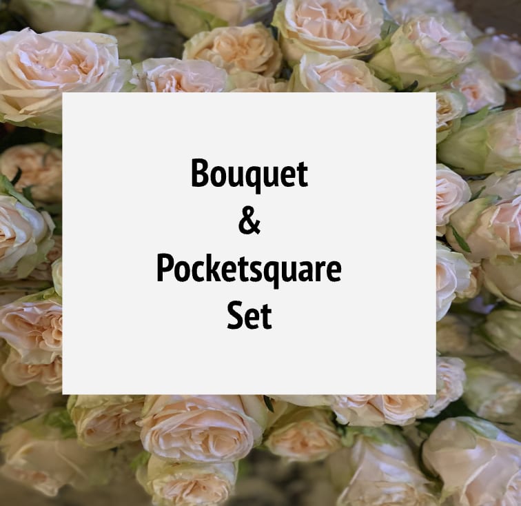 Bouquet &amp; Pocket Square - A bright, pastel, or neutral bouquet AND matching floral pocketsquare crafted with elegance and style to compliment the prom or special occasion attire. Please specify color preferences, color of attire, and any other notes to help capture the vision for your flowers in the notes section at checkout.