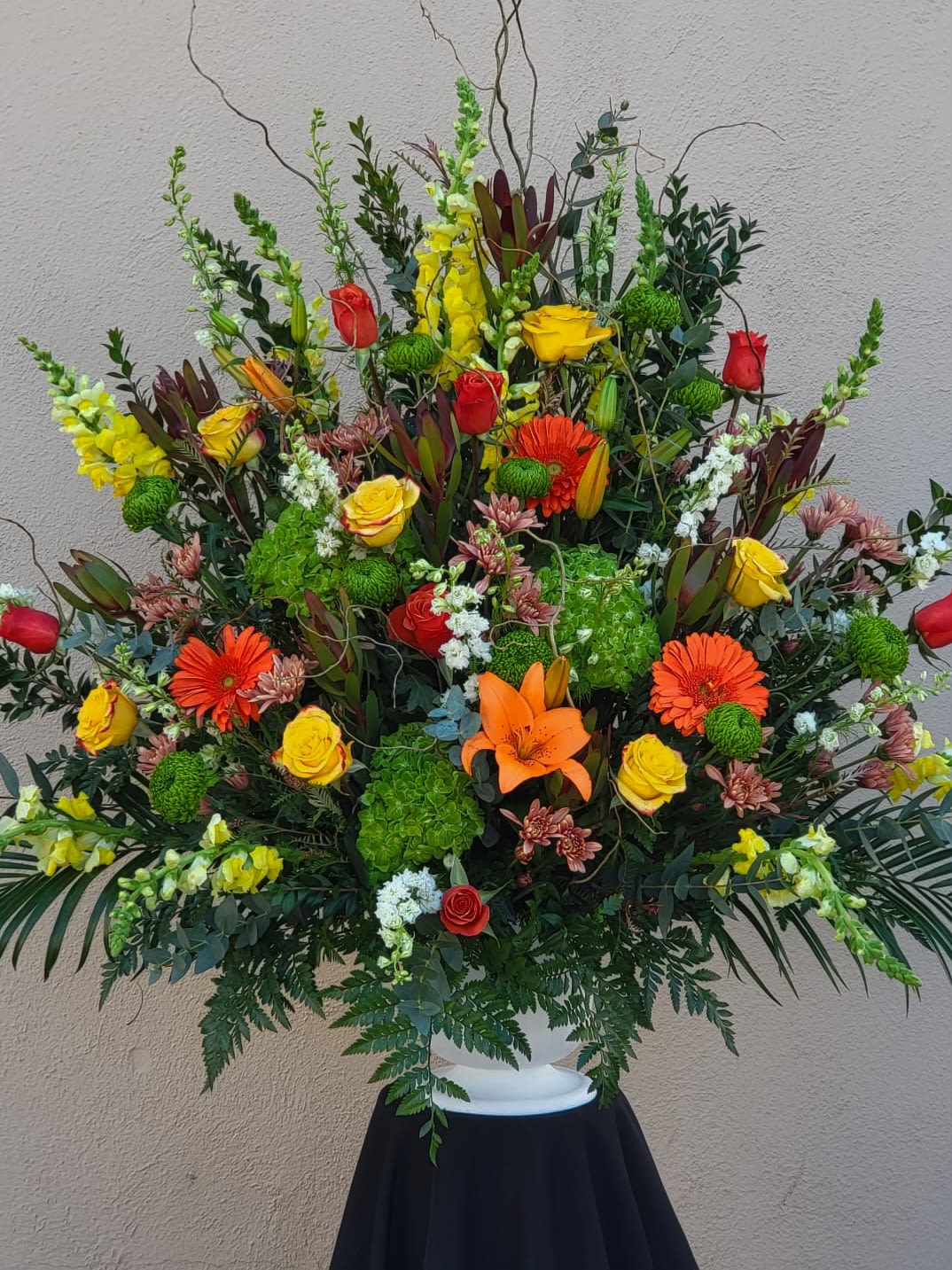 Sympathy Rainbow - Roses, Lily Asiatic, Larkspur, Snapdragon, Solidago