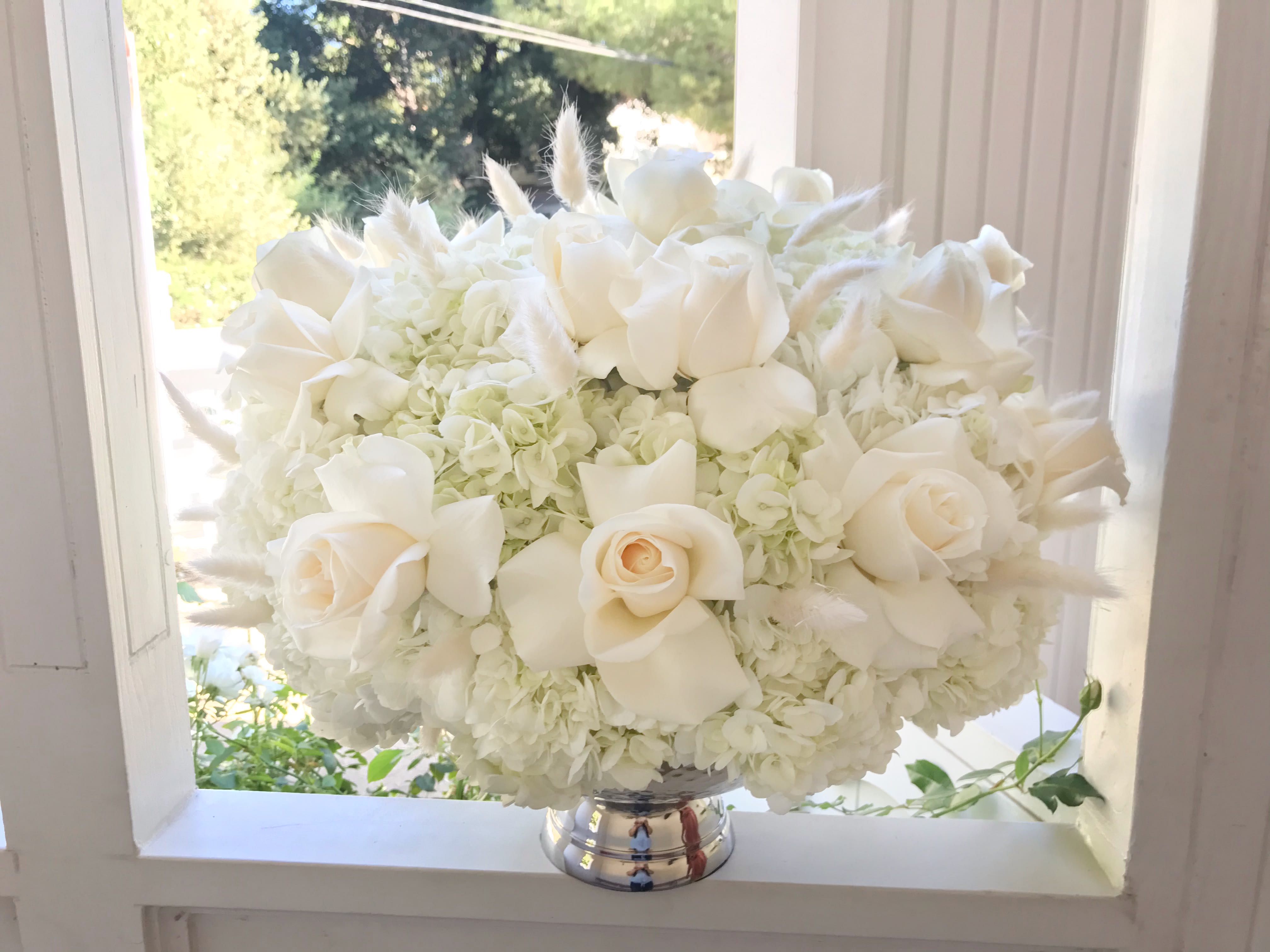White and Pure White and Pure - Beautiful white hydrangeas and roses.