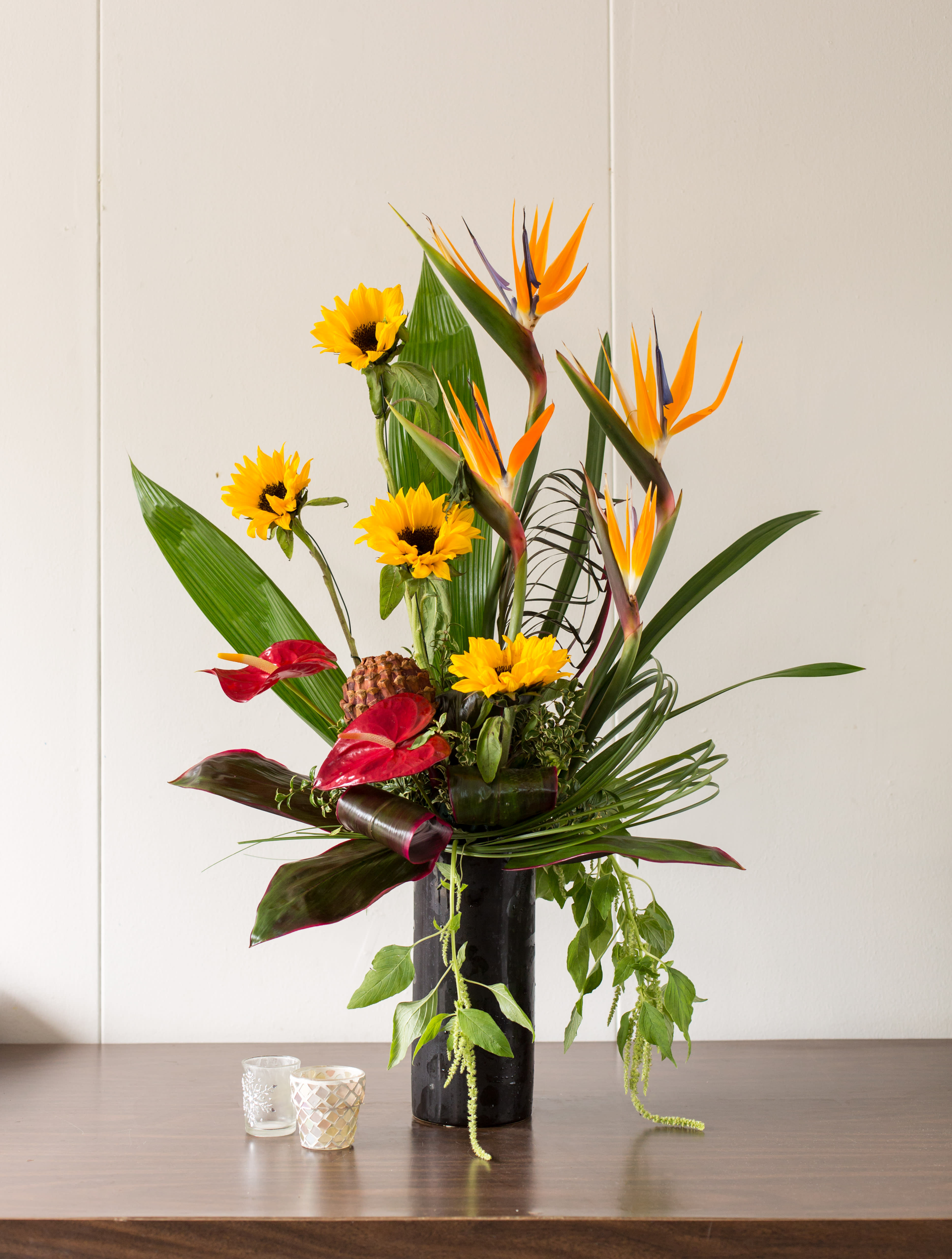 Exotic Paradise - Sunflowers and Birds of Paradise