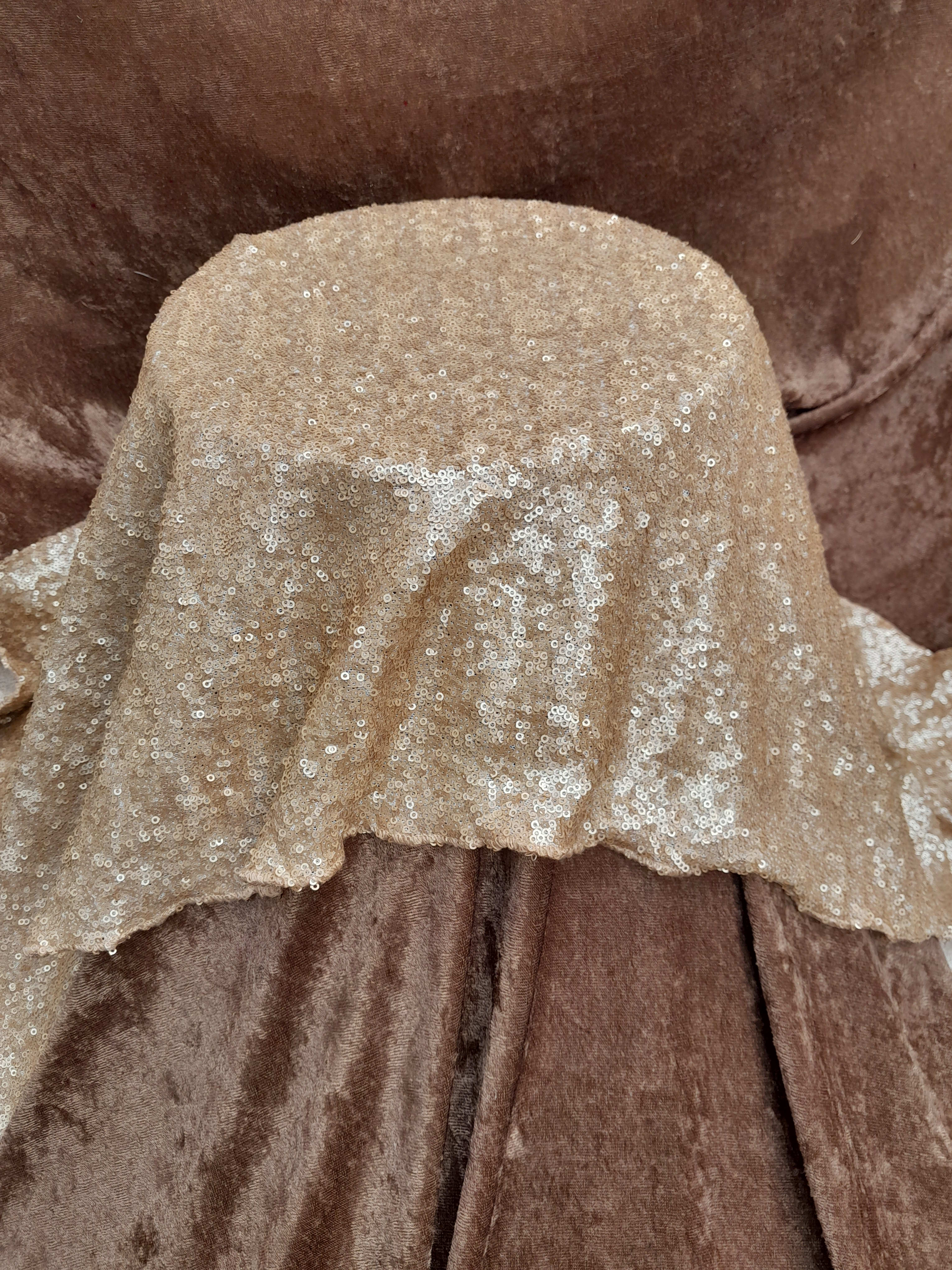 RENTAL Gold micro Sequined Table Runnr - RENTAL ONLY Measurements  100&quot; x 18&quot;  Up to 20 pieces available 