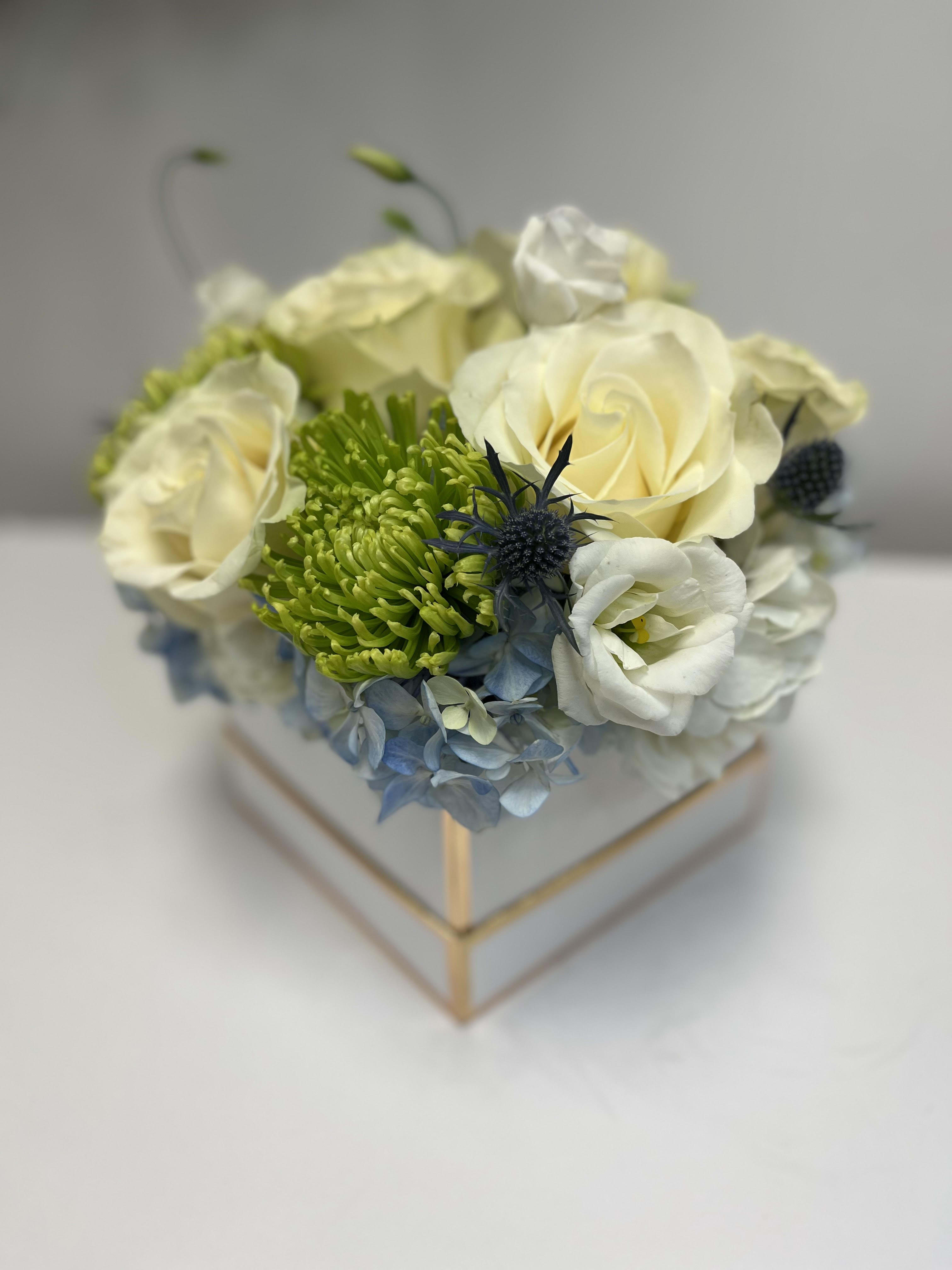White Flower Box White Flower Box - White box with gold border approximately 6.5" wide