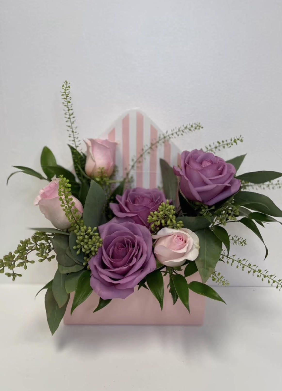 Love Letters (pink) - Pastel mixed flowers Approximately 8&quot;W x 11&quot;H