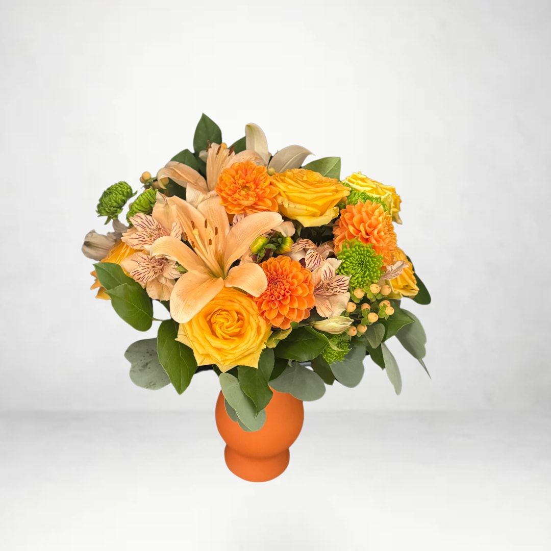 Tangerine Dream - Perfect fall staple arrangement, great for brightening up spaces and adding a spice of color. 