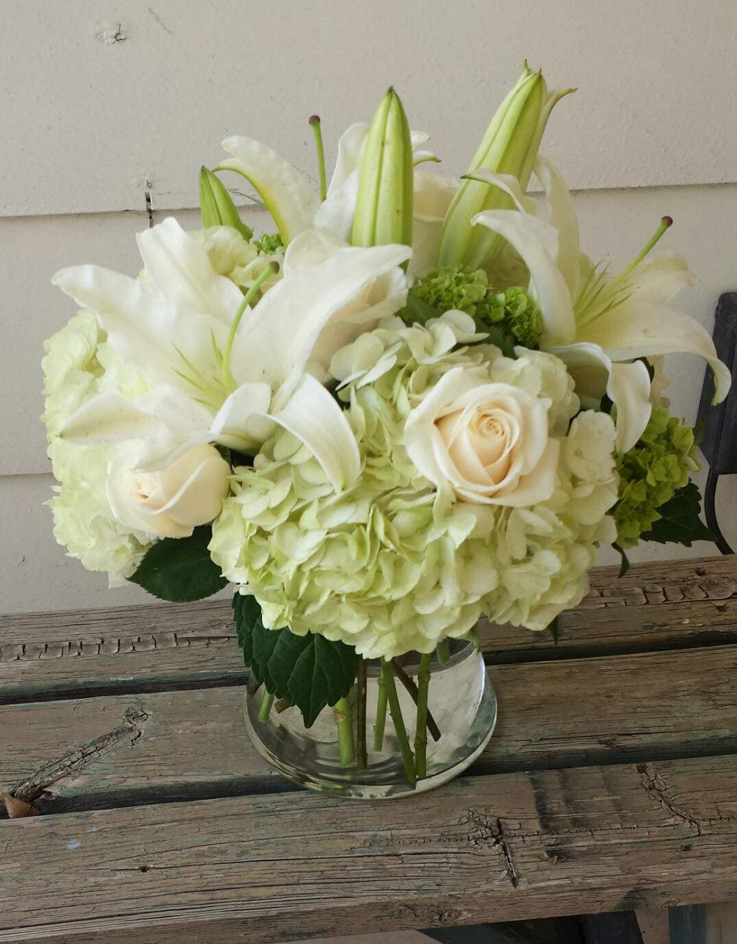 Soft Mint Greens - Perfect for a summer cool down, including lilies, roses and hydrangea.
