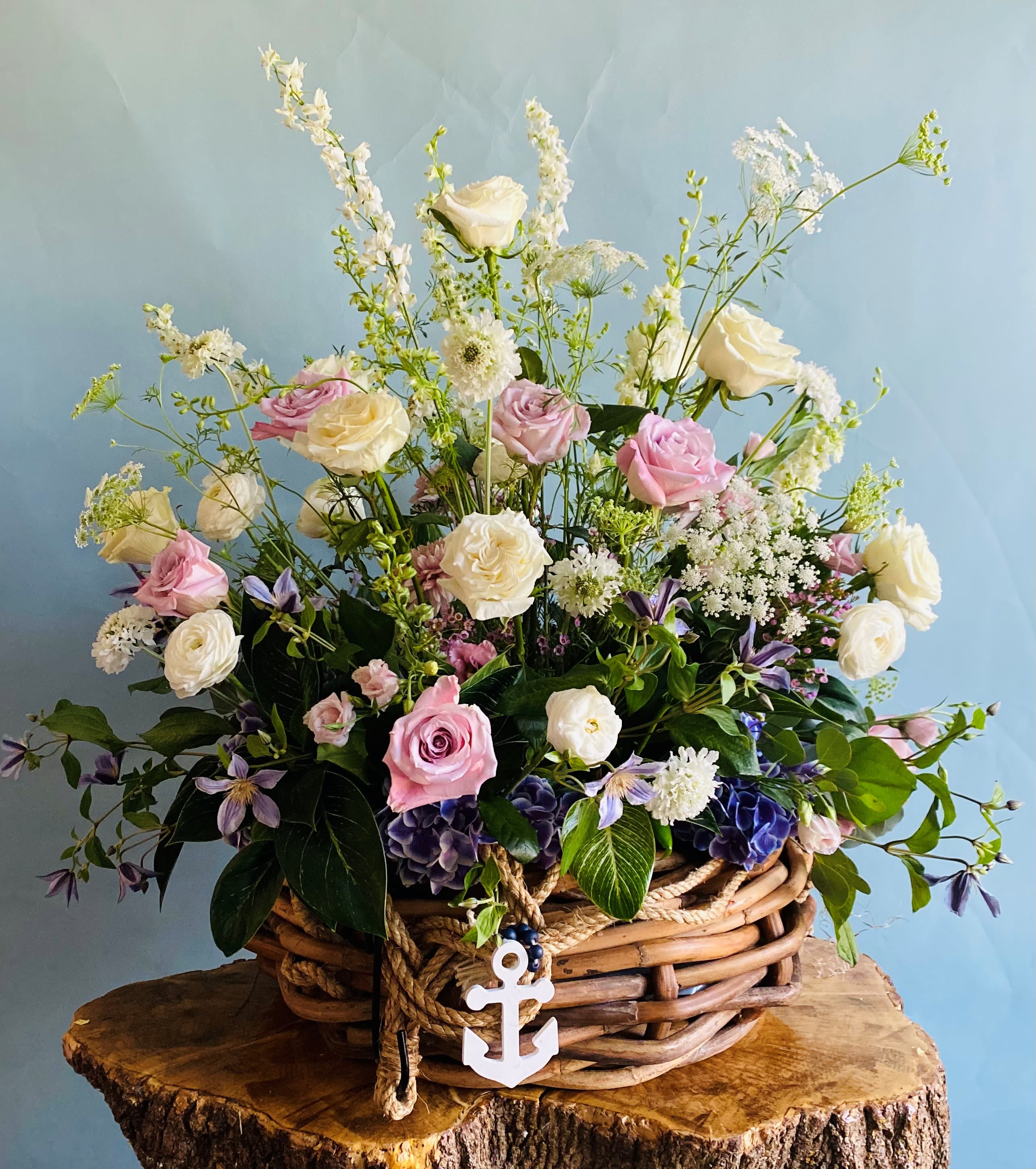 Contemporary Floral Basket - A basket of fresh floral blooms.  