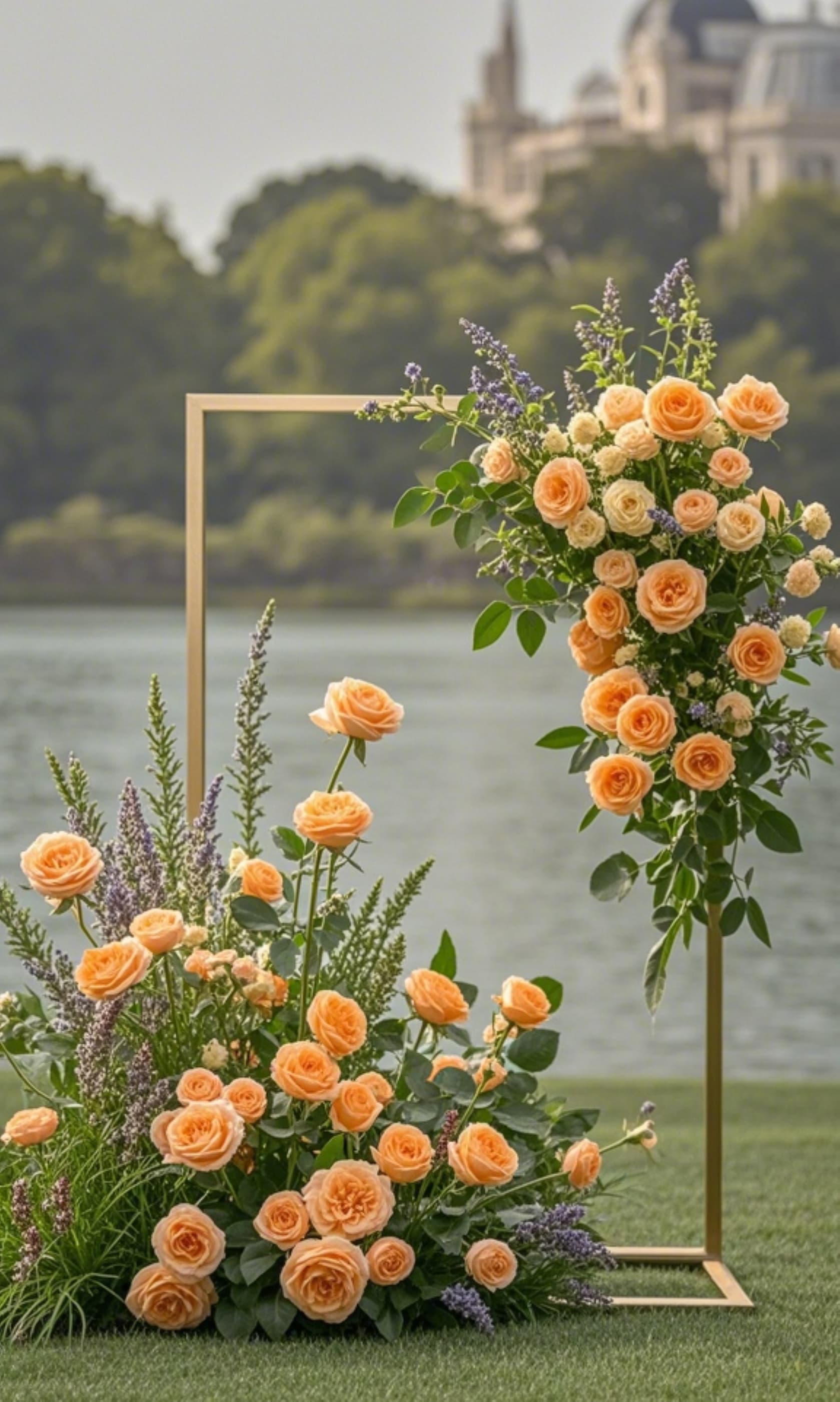 Rustic Wooden Wedding Arch with Orange &amp; White Rose Design（Fresh flowers or Silk flowers) - Our rustic wooden wedding arch offers a natural, earthy ambiance. It perfectly showcases vibrant orange and white roses intertwined with lush greenery and delicate accent flowers. The cascading floral arrangement beautifully complements the rustic wooden structure, making it an ideal choice for outdoor garden weddings. This arch adds a warm, organic touch and timeless charm to any ceremony setting.  Product Features: The floral design features fresh or high-quality artificial orange and white roses accented with greenery and seasonal blooms. Customizable to suit your wedding colour scheme and preferences. Upon request, the wooden arch can be decorated with additional elements, such as ribbons or lights. . Customization &amp; Booking: Floral materials can be customized to fresh or lifelike artificial flowers based on your preference. Email us your specific design requests, and we will create a personalized floral arrangement to match your wedding theme. Orders must be placed at least 3 weeks to ensure availability and preparation time for custom designs. Make your wedding day unforgettable with this beautiful rustic arch, tailored to fit your vision perfectly!