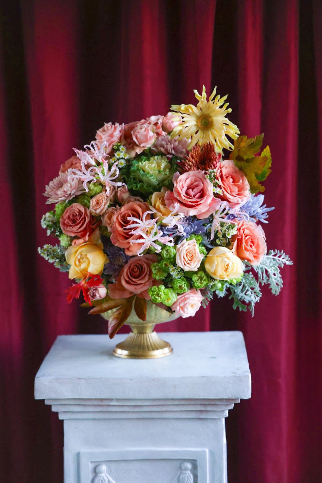 The Rhapsody Thanksgiving Limited Edition Arrangement -   Custom, one of a kind floral arrangements by floral artist Stacy Leafsong.  Photos provide examples, and each arrangement &amp; vase is unique.  Arrangements will be delivered before 7pm, for specific delivery time please include in special instructions. On holidays, our busiest times, deliveries will be made by 7:30pm.