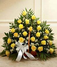 YELLOW ROSE BASKET YELLOW ROSE BASKET - 3 DOZ ROSES IN A BASKET