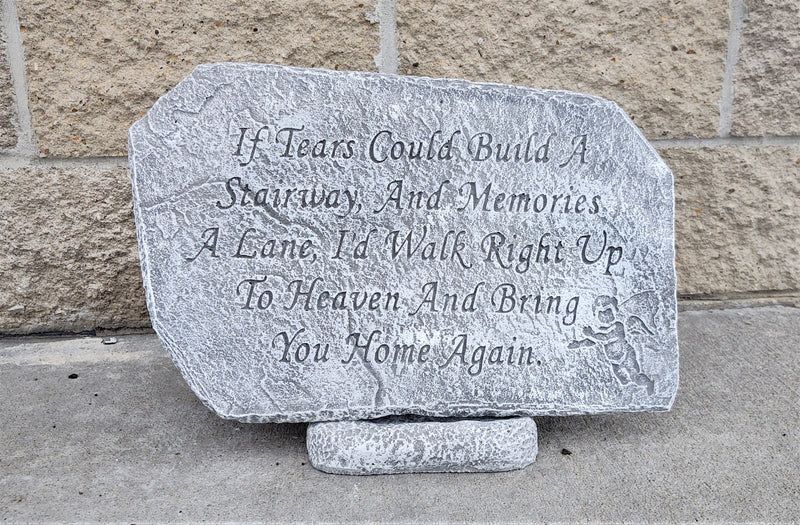 Garden Memorial Stone Garden Memorial Stone - Garden stones with many sympathy and everyday sayings available. Please note that if you want a specific saying, you will need to call the shop. We will deliver appropriate saying for the occasion but can not guarantee stock.