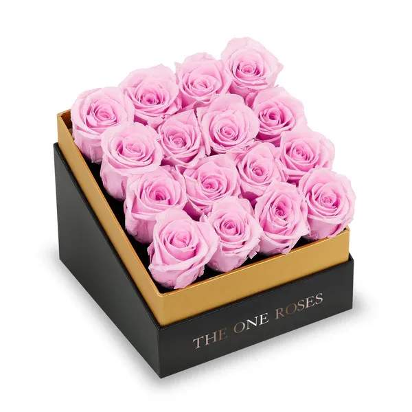 Coffee Table Black Square Box - Lilac Roses Coffee Table Black Square Box - Lilac Roses - The "Luxury Square Coffee Table Collection“  Following in the spirit of our The One Roses style, the "Luxury Square Coffee Table Collection“ consists of unique, real preserved roses in classic handcrafted luxury soft touch box with a top.  16 stems of The One long lasting (med size) preserved roses.  THE ONE ROSES - Feelings Forever