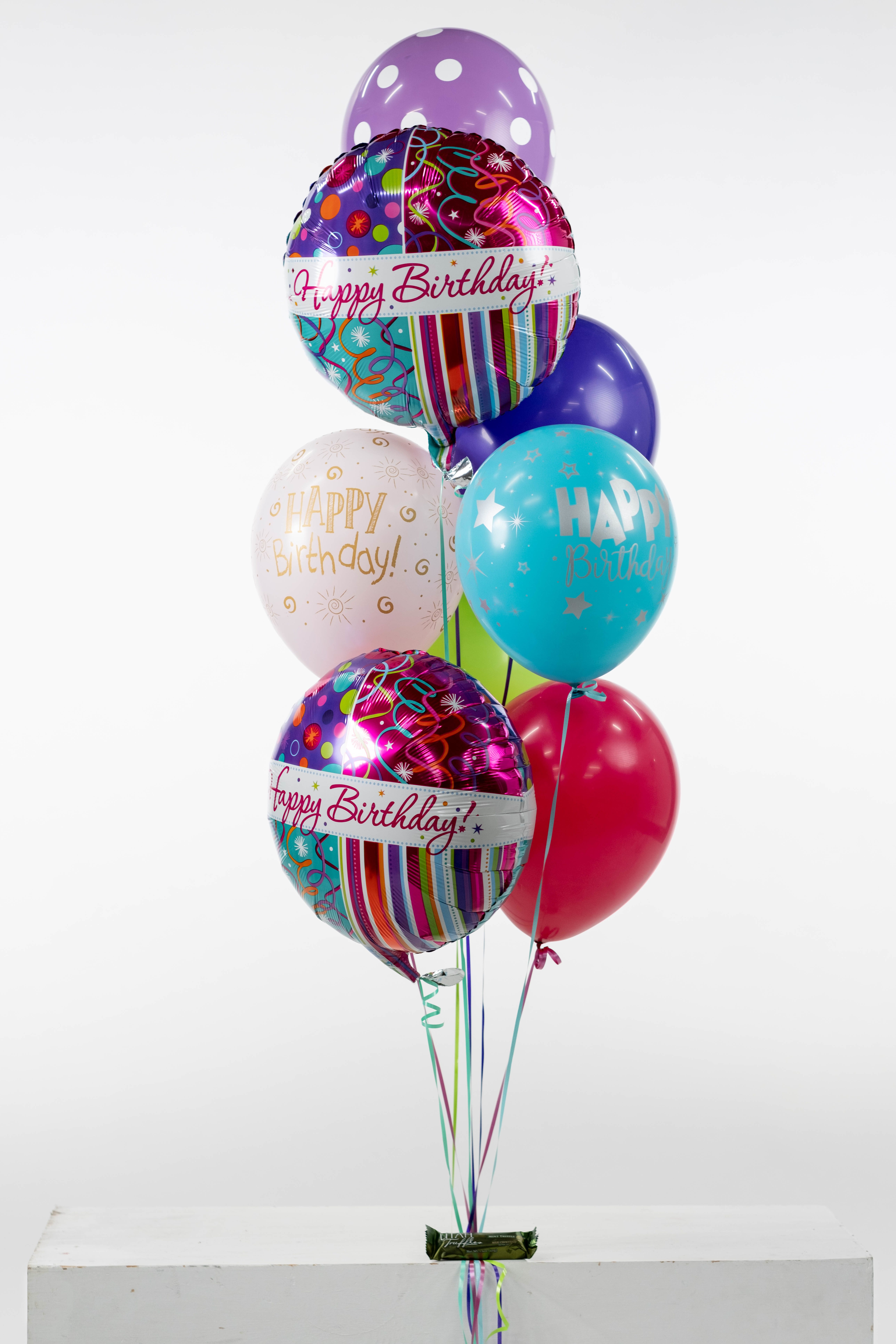 Balloon Special #3 - 3 printed latex, 3 plain latex, 2 Mylars, Utah Truffle as the weight. We'll put together a fantastic grouping of various printed and plain balloons with your choice of 2 Mylar balloon to fit any occasion.   *ALL Sales are Final we cannot guarantee balloons due to varying weather conditions* .***PLEASE SPECIFY The occasion in the SPECIAL INSTRUCTIONS***