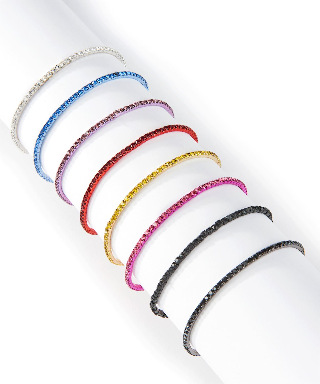 Avenue 9 Stretch Bracelet - These bracelets are lovely additions to any floral arrangement or gift!  COLOR OPTIONS:  - Silver - Blue - Lavender - Red - Yellow - Hot Pink - Black - Cream (not pictured) - Sea Green (not pictured) - Light Pink (not pictured) - Peach (not pictured)  - White (not pictured)