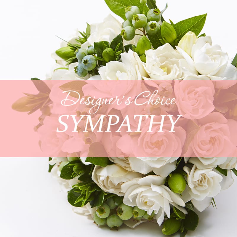 Designer's Choice - Sympathy Designer's Choice - Sympathy - Send your sympathies with a custom designed floral arrangement. We will use the best flowers available and customize depending on the recipient or occasion.